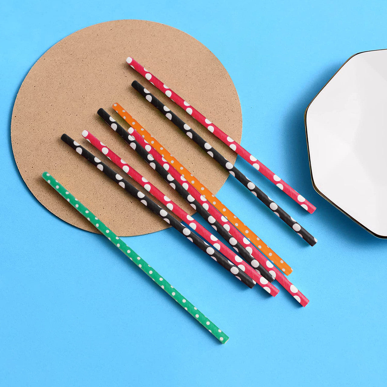 Multicolour Biodegradable Paper Straws