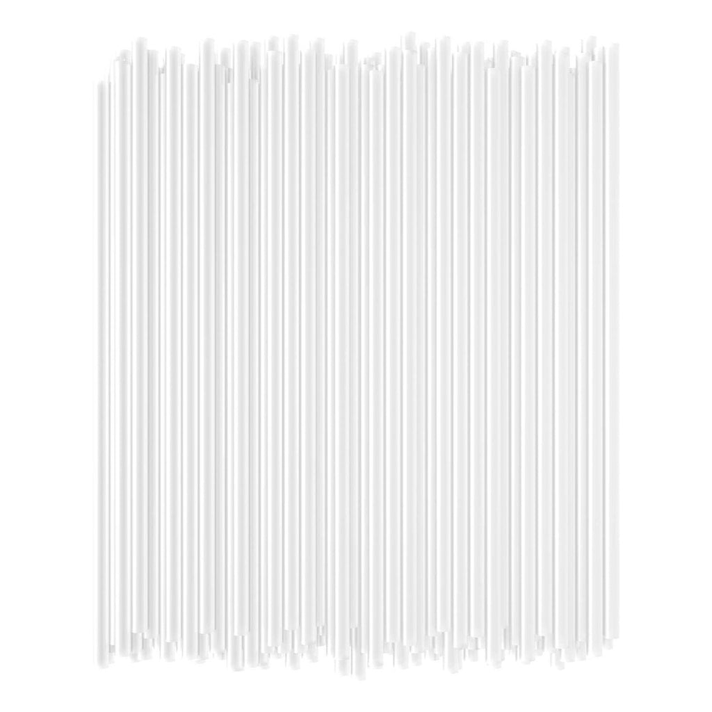 8" White Paper Straws