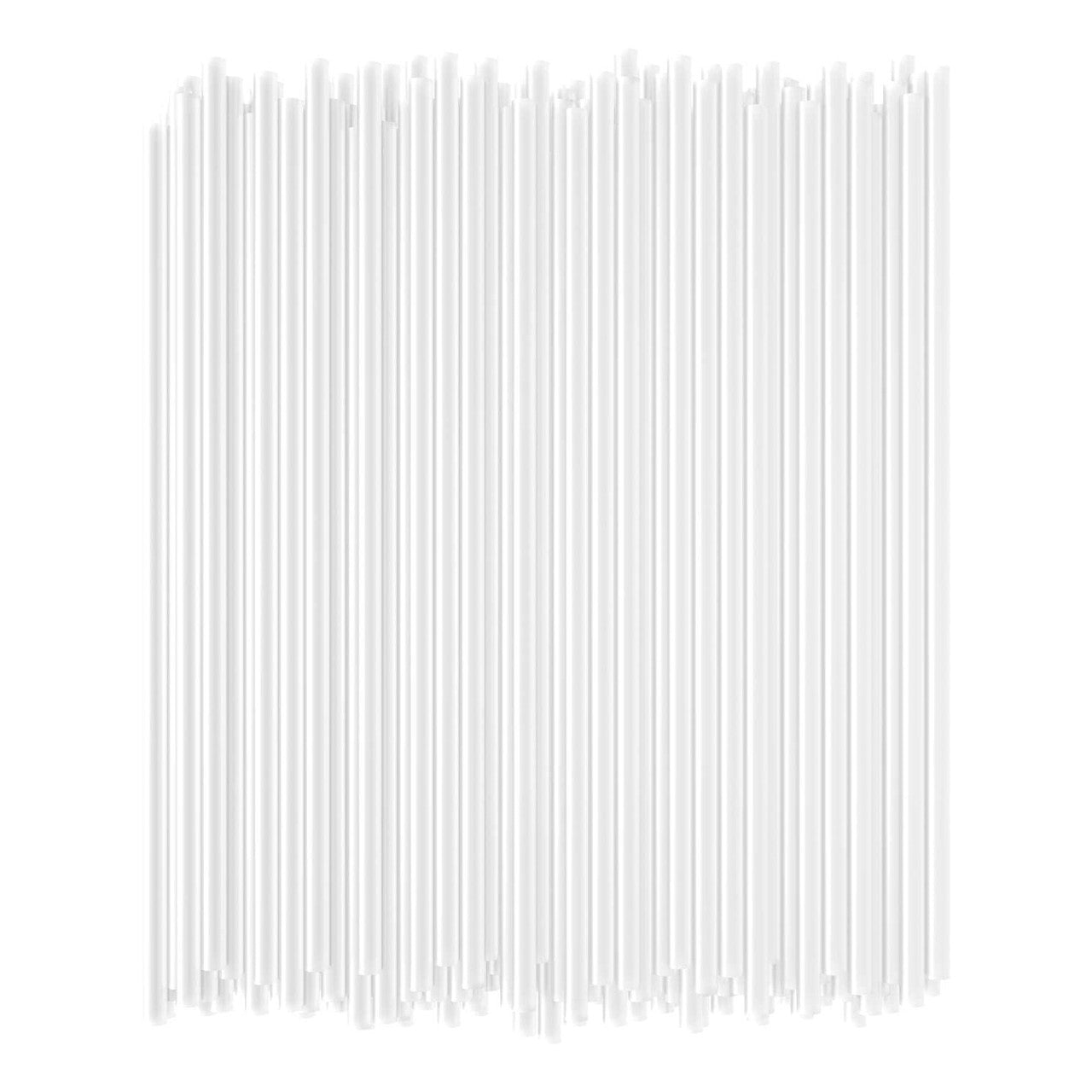 8" White Paper Straws
