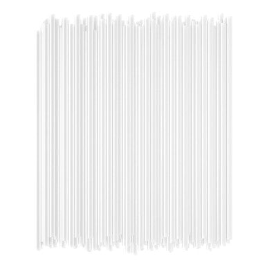 8" White Paper Straws