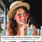 8" White Paper Straws