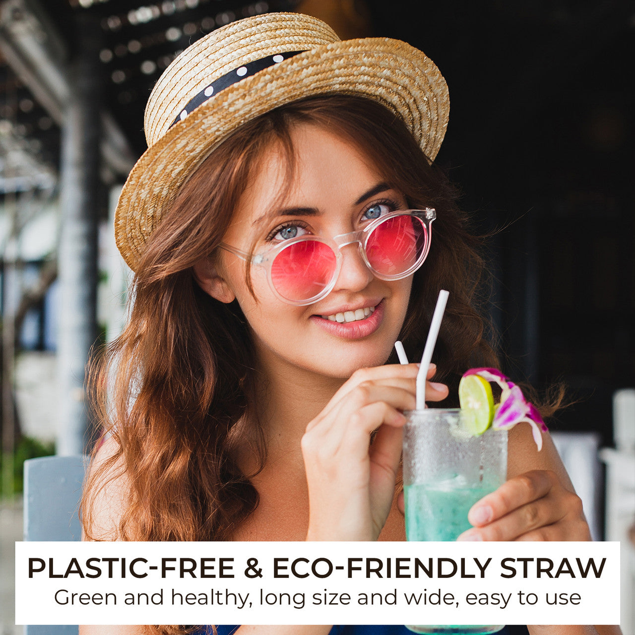 8" White Paper Straws