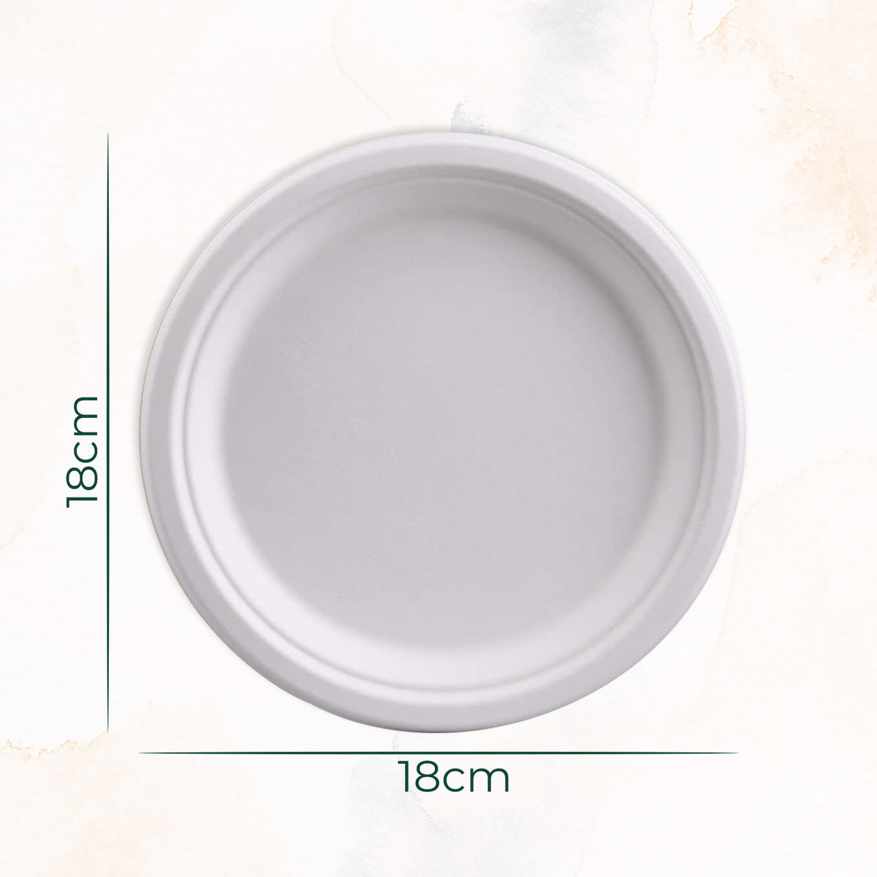 Biodegradable Round Bagasse Plates - 50pcs