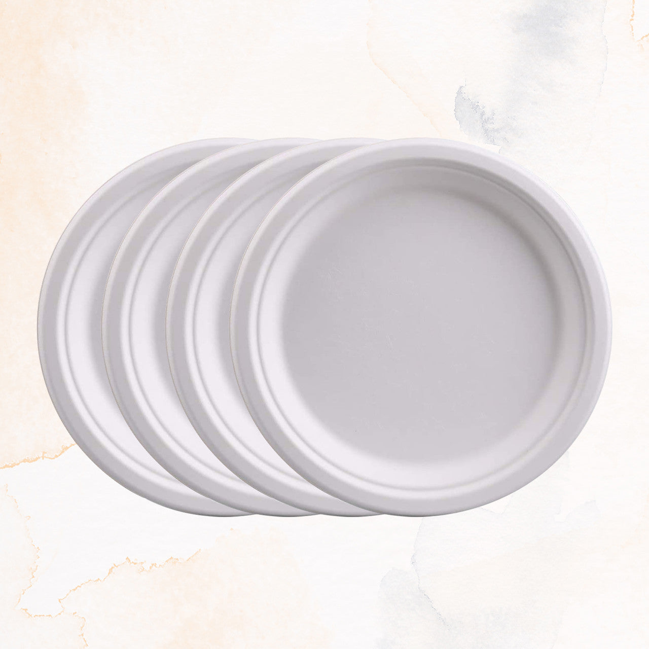 Biodegradable Round Bagasse Plates - 50pcs