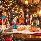 Set of 10 Resin Nativity Figures