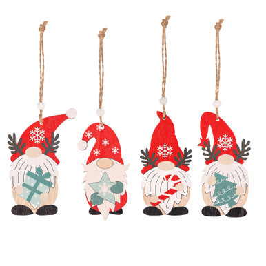 Wooden Nordic Gnome Christmas Hanging Signs