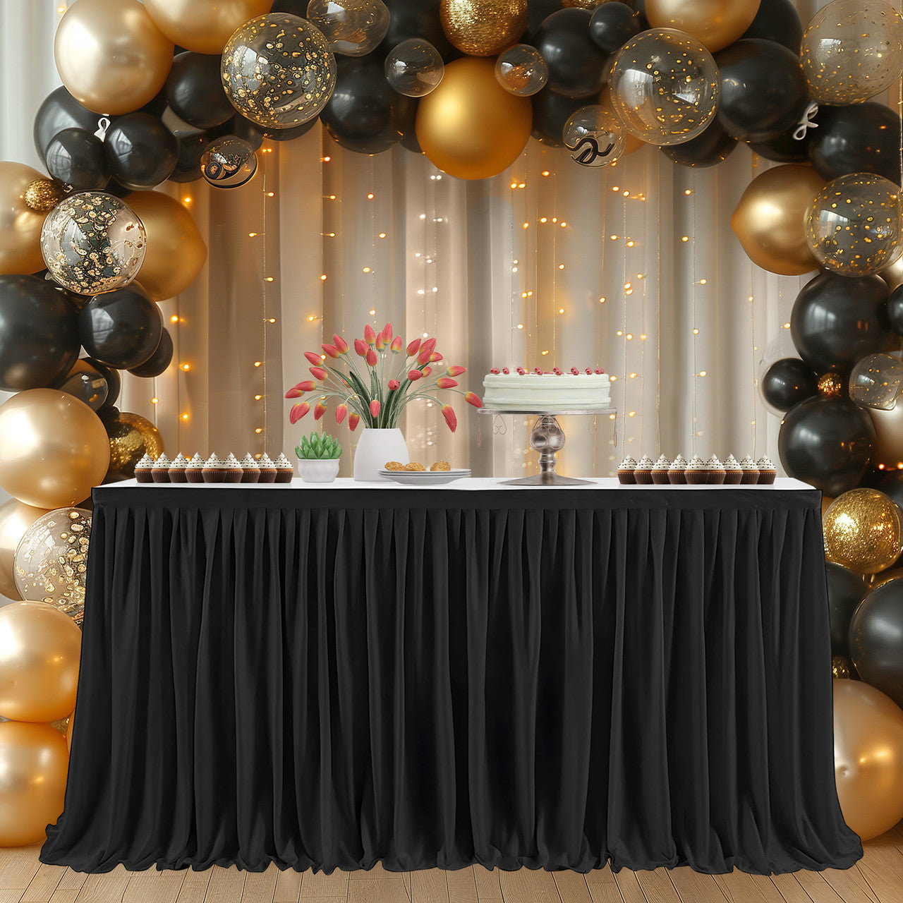 Polyester Table Skirt - Black