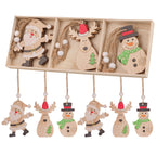 Wooden Nordic Christmas Ornaments – 9pc Set