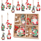 Wooden Nordic Gnome Christmas Ornaments Set