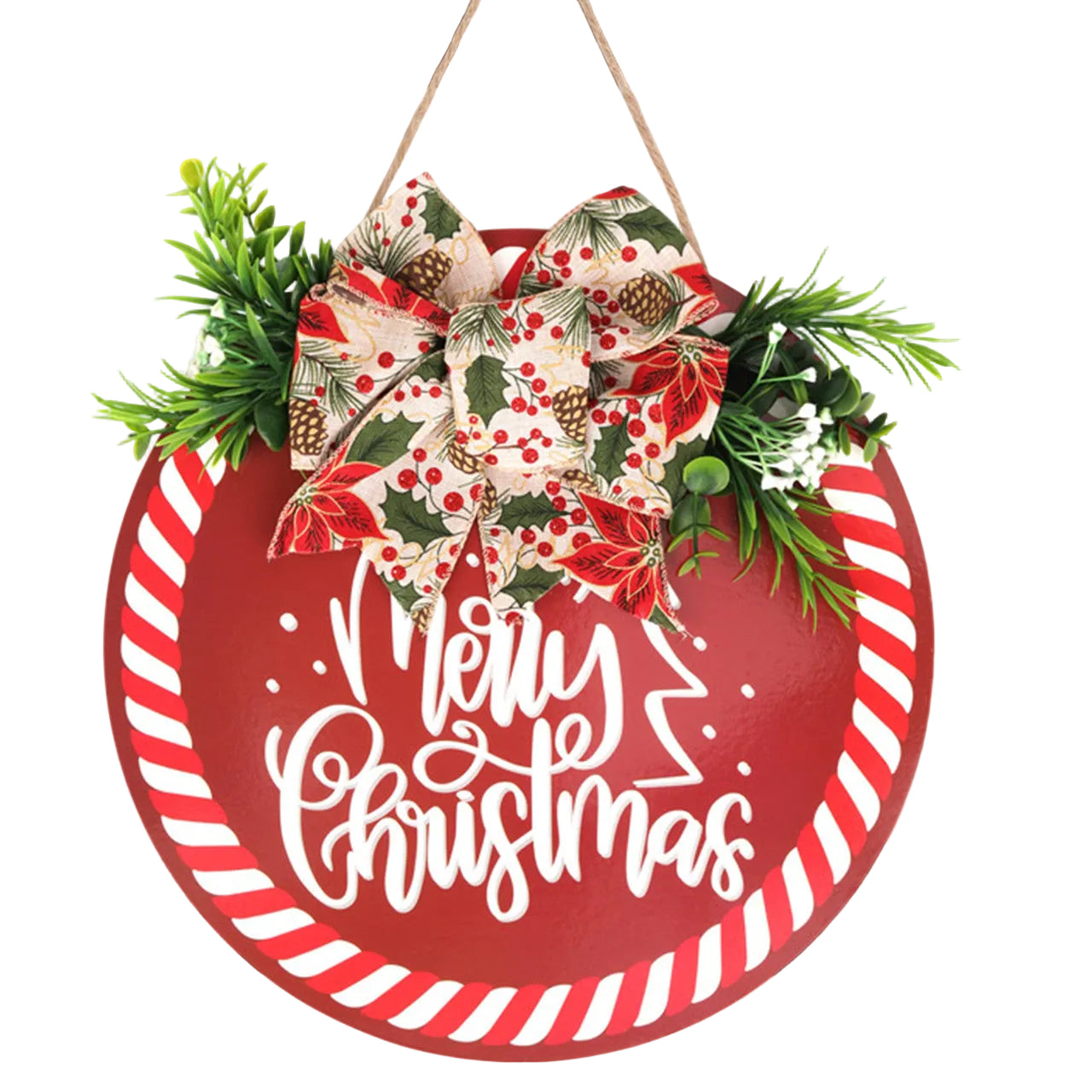 Merry Christmas Wooden Sign – Red & White