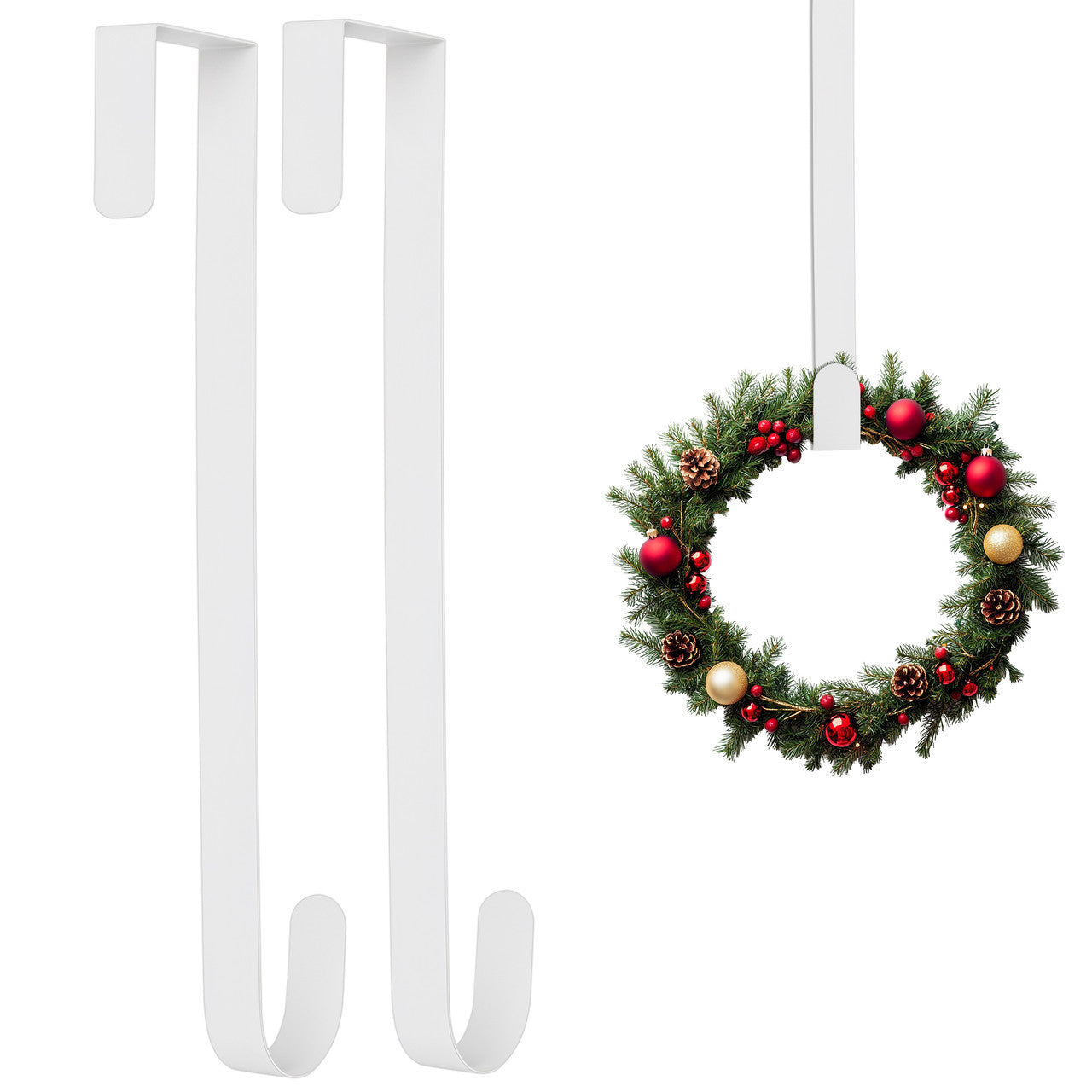 Wreath Hanger Hooks for Front Doors - 2 pack