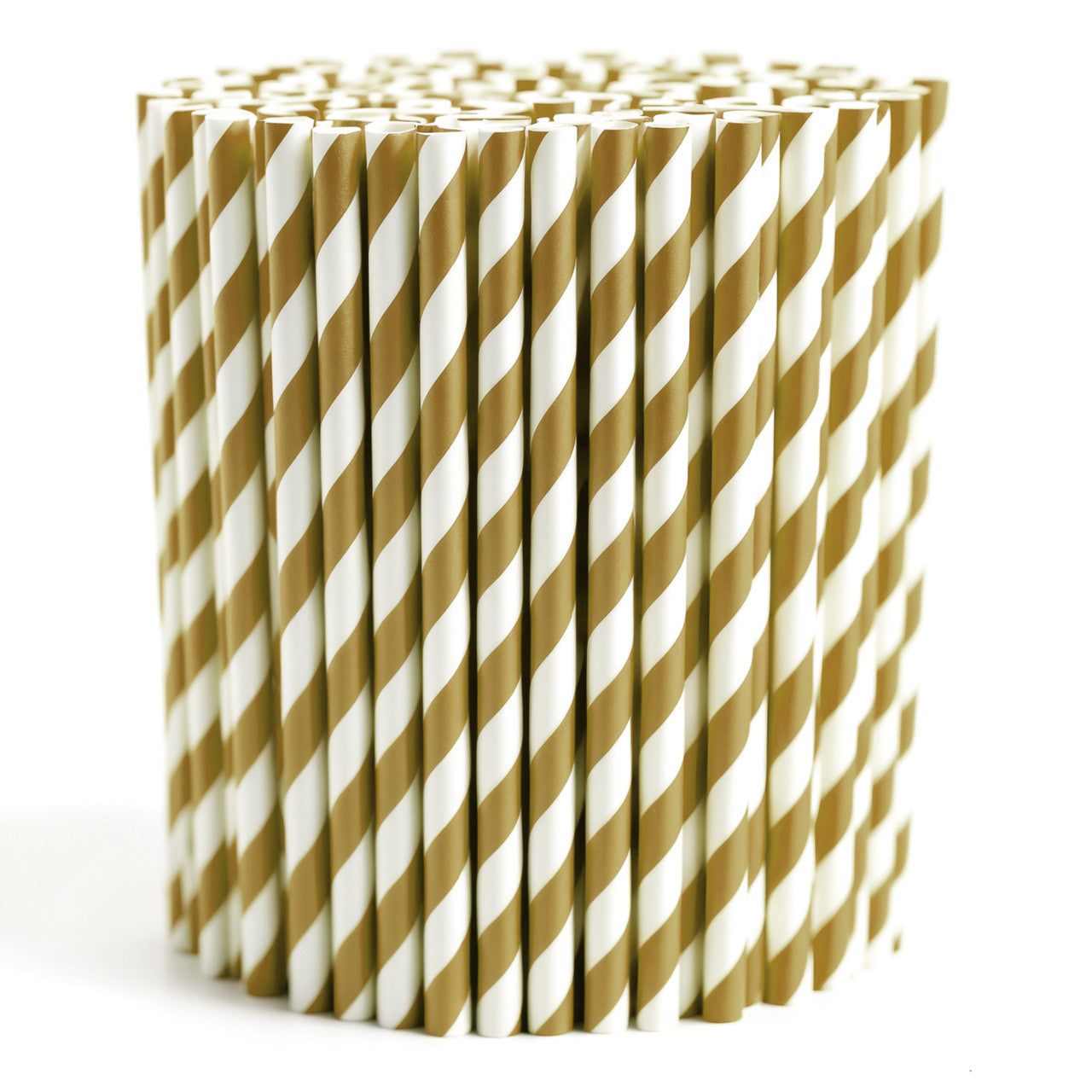 Gold & White Biodegradable Paper Straws