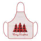 Unisex Christmas Apron for Adults - Red and Black Plaid Design