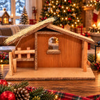 Wood Nativity Stable - Small