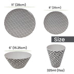 Geometric Design Melamine BBQ and Party Set - 16pcs