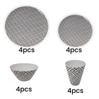Geometric Design Melamine BBQ and Party Set - 16pcs