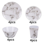 Marble Design Melamine BBQ and Party Set - 16pcs