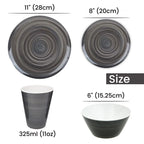 Grey Swirl Design Melamine BBQ and Party Set - 16pcs