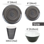 Grey Swirl Design Melamine BBQ and Party Set - 16pcs