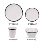 White and Black Design Melamine BBQ and Party Set - 16pcs