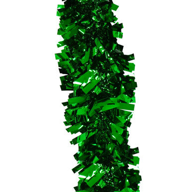 Christmas Wide Tinsel Garland - Forest Green