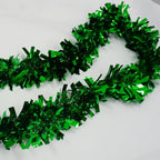 2m Christmas Wide Tinsel Garland - Emerald Green