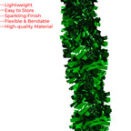 2m Christmas Wide Tinsel Garland - Emerald Green