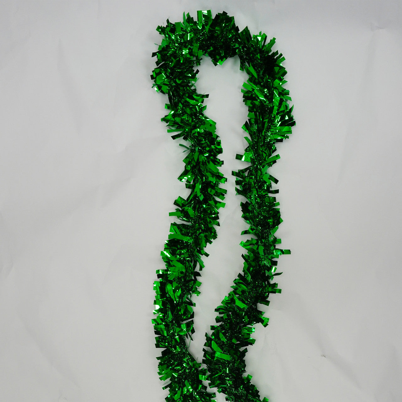 2m Christmas Wide Tinsel Garland - Emerald Green