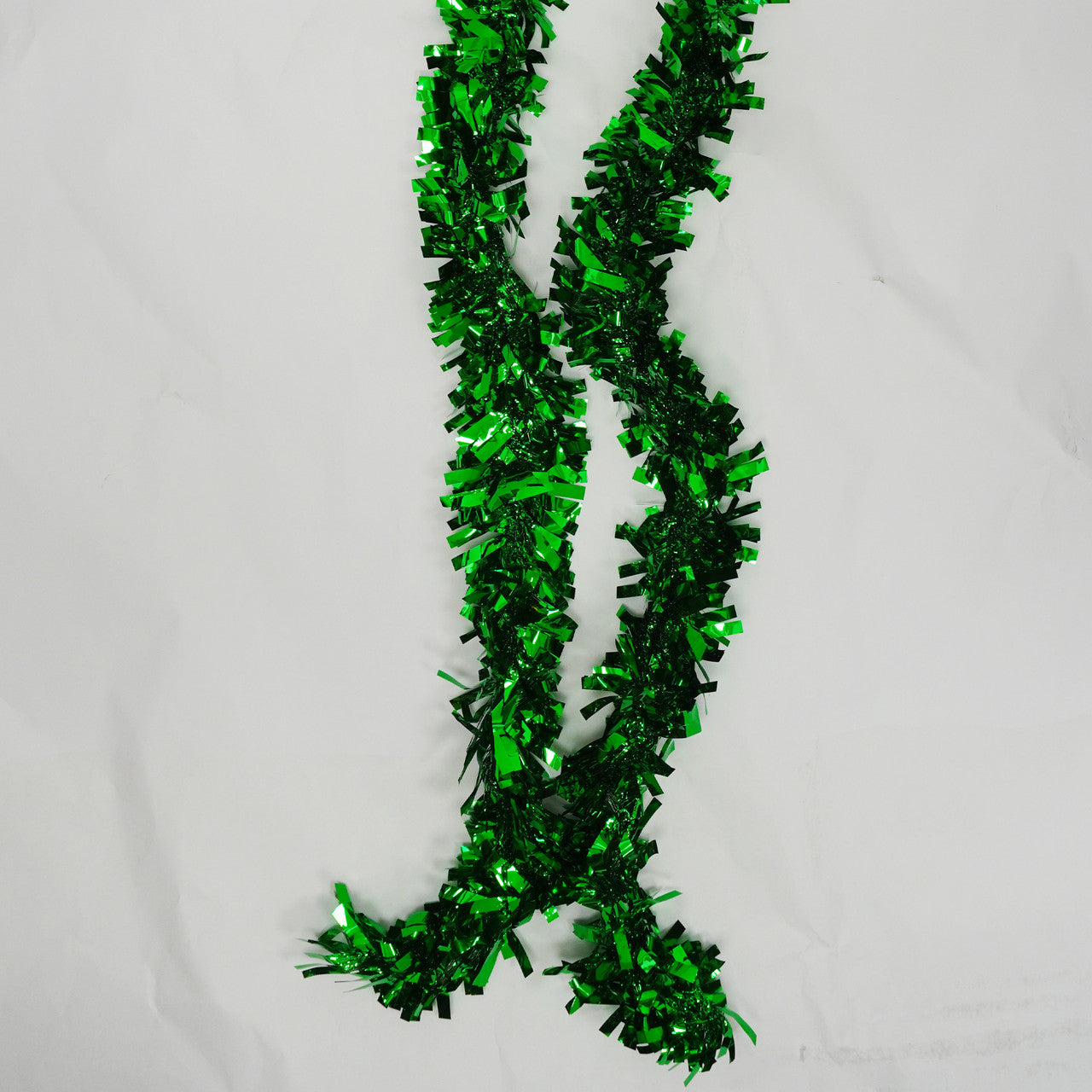2m Christmas Wide Tinsel Garland - Emerald Green