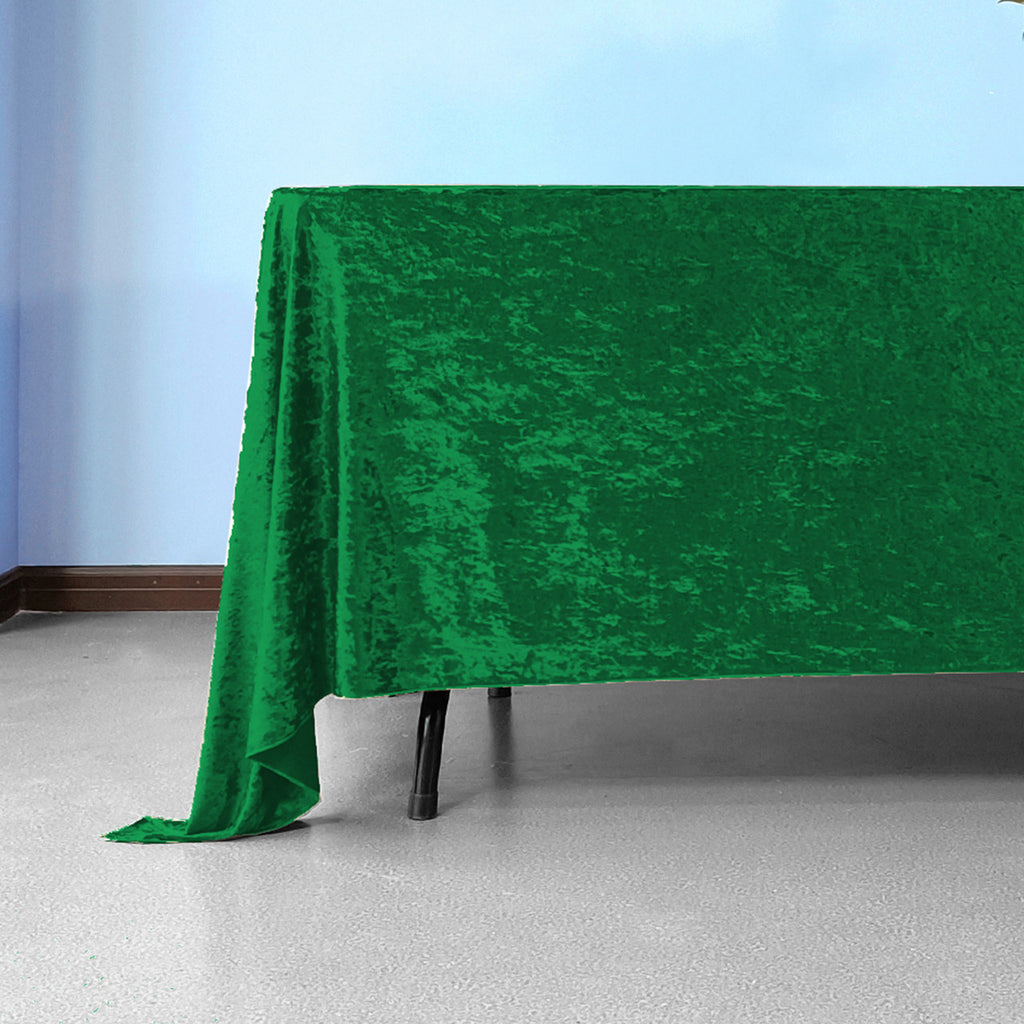 Square Crushed Velvet Tablecloth - Emerald Green