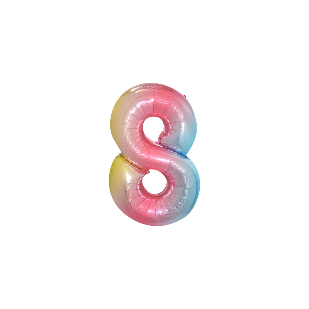 Large Foil Number Air-fill and Helium Balloons (0-9) - Rainbow