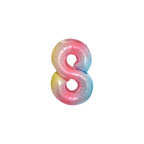 Large Foil Number Air-fill and Helium Balloons (0-9) - Rainbow
