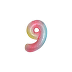 Large Foil Number Air-fill and Helium Balloons (0-9) - Rainbow