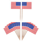 USA Flag Printed Cocktail Sticks - 50pcs