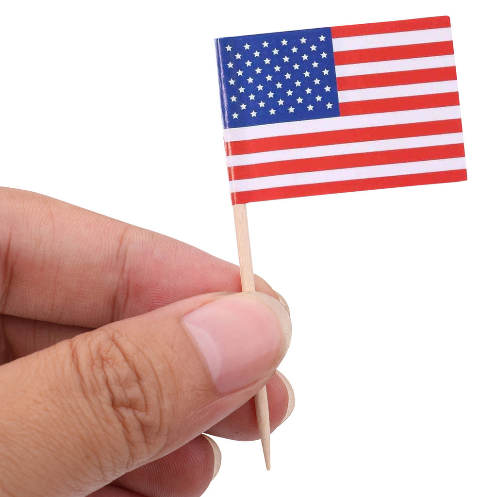 USA Flag Printed Cocktail Sticks - 50pcs