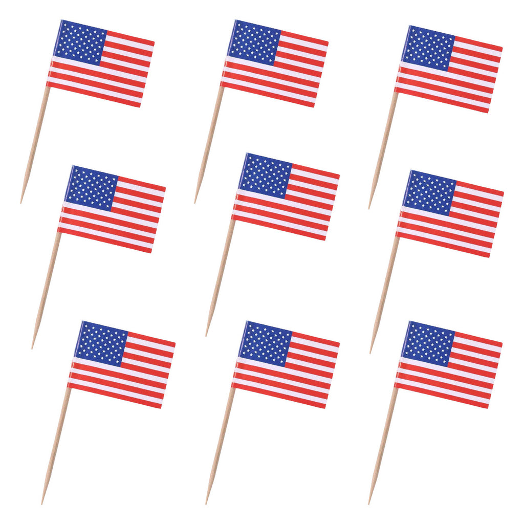 USA Flag Printed Cocktail Sticks - 50pcs