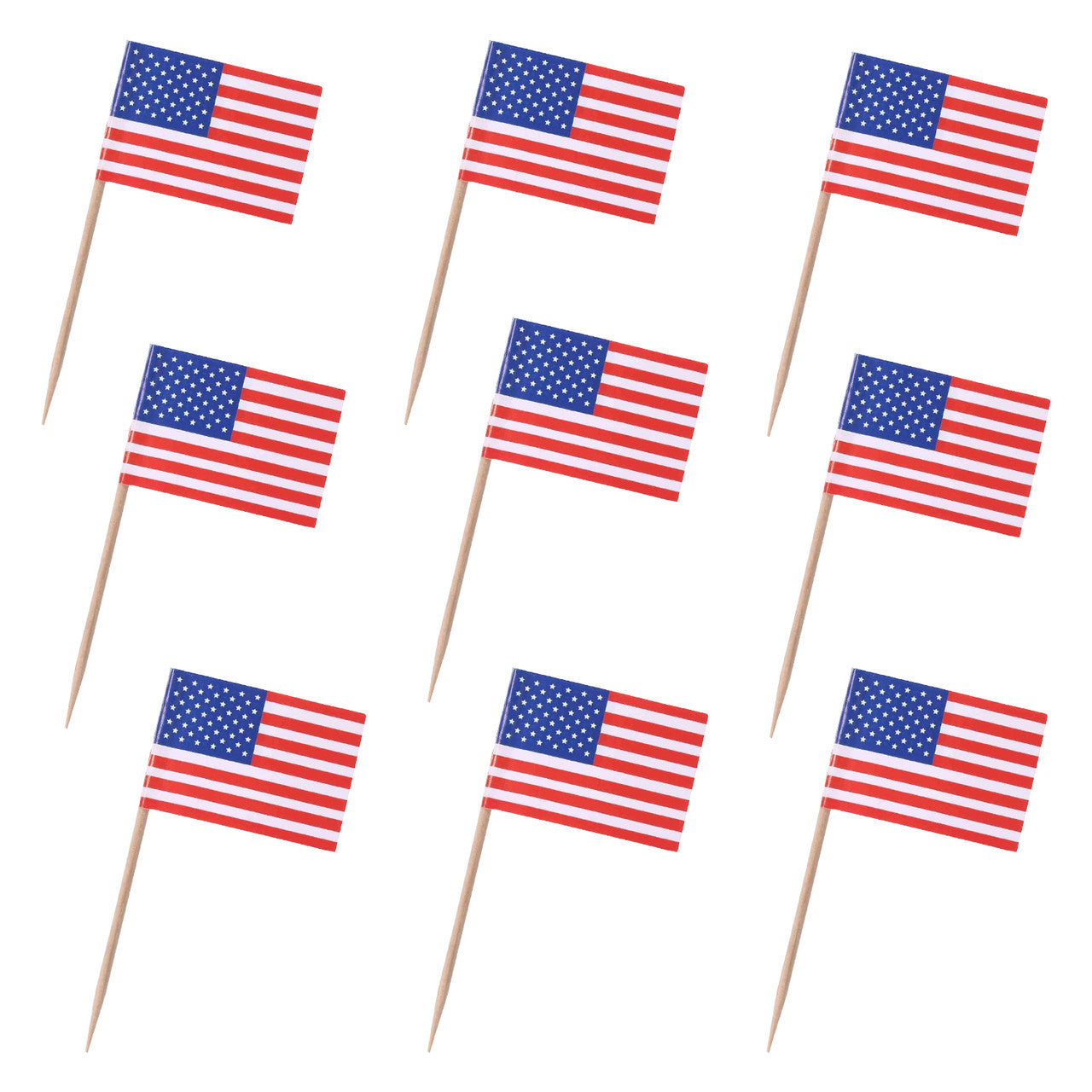 USA Flag Printed Cocktail Sticks - 50pcs