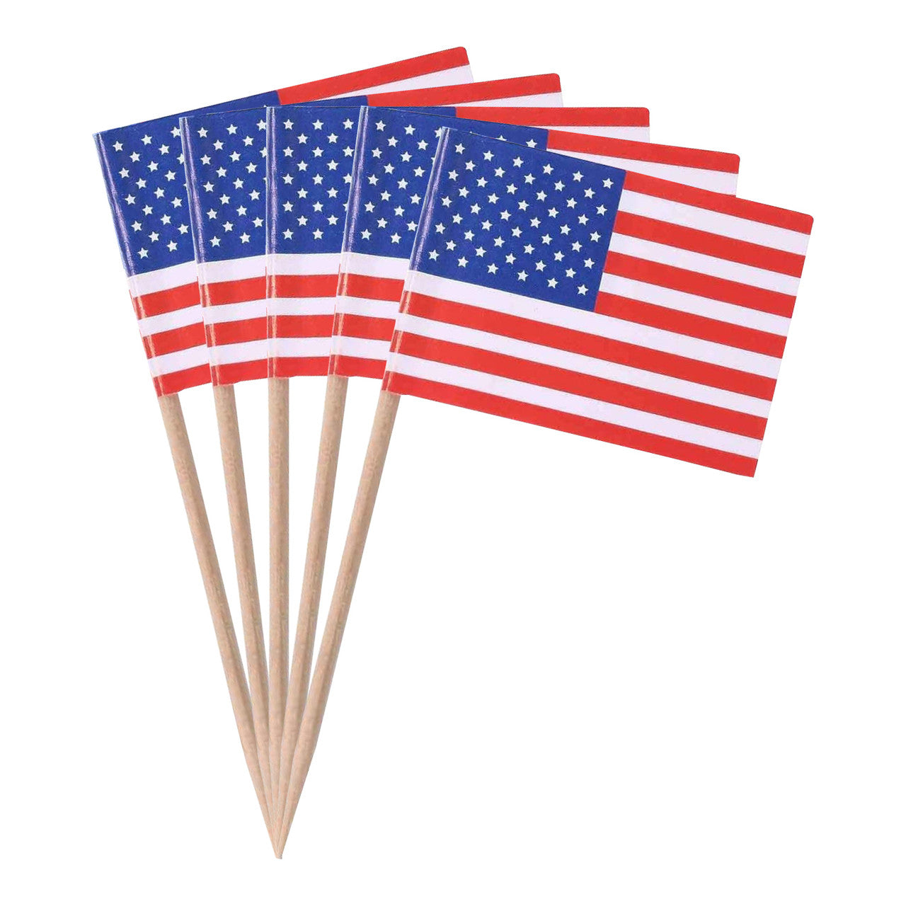 USA Flag Printed Cocktail Sticks - 50pcs
