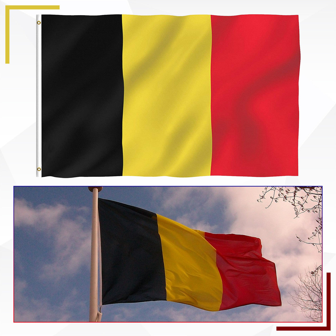 Belgium Flag - 5ftx3ft