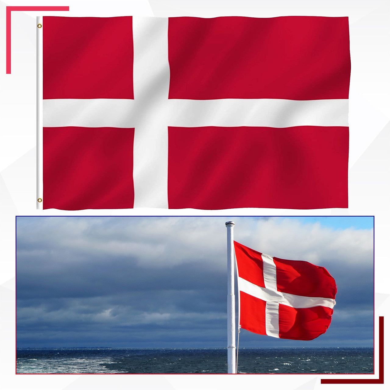 Denmark Flag - 5ftx3ft