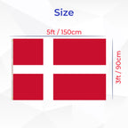 Denmark Flag - 5ftx3ft