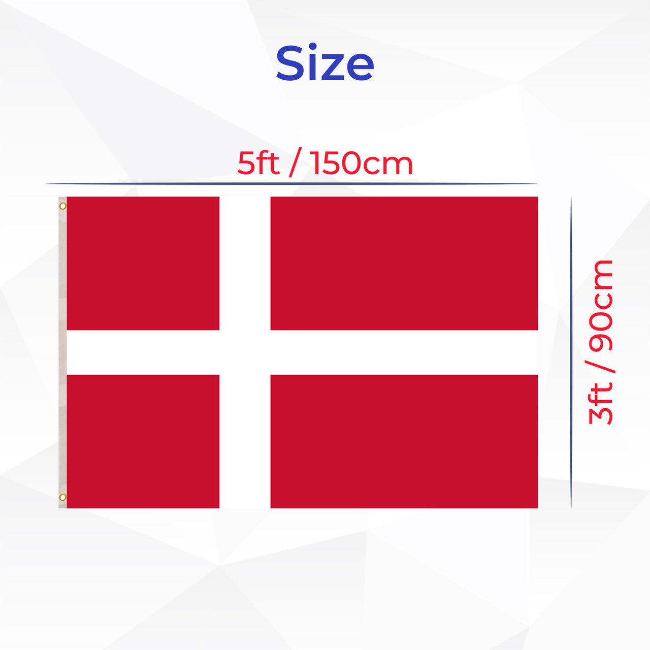 Denmark Flag - 5ftx3ft
