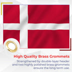 Denmark Flag - 5ftx3ft