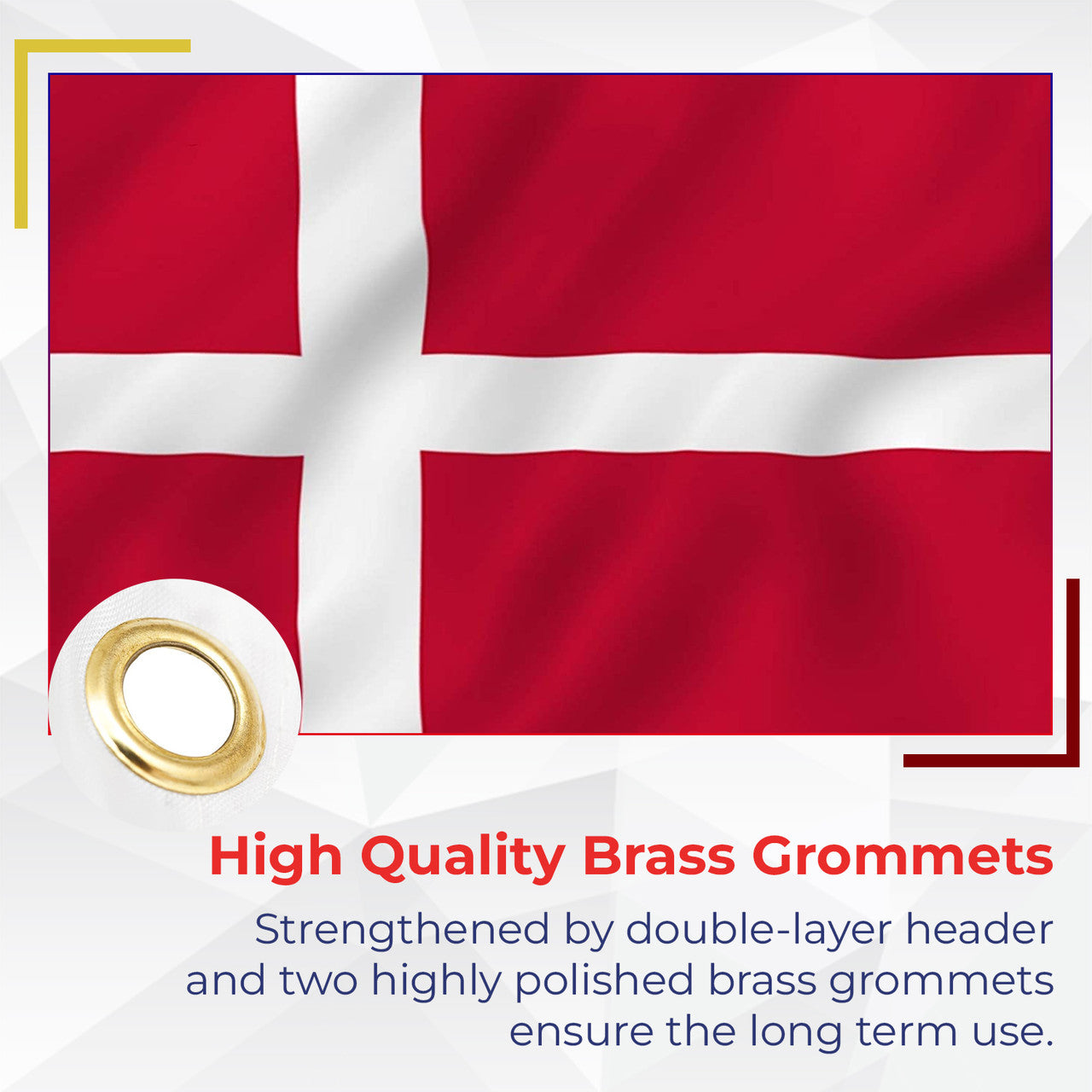 Denmark Flag - 5ftx3ft