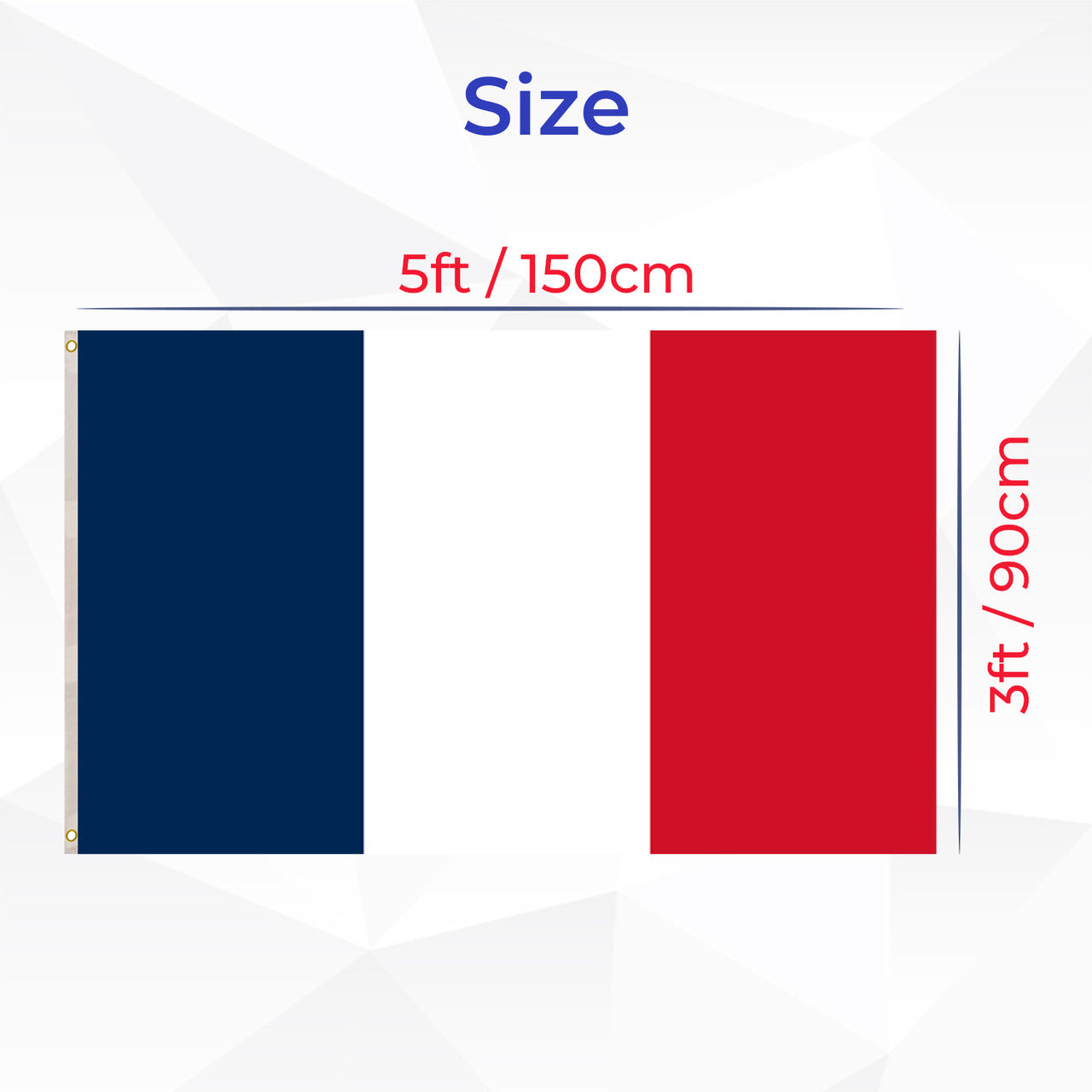 France Flag - 5ftx3ft