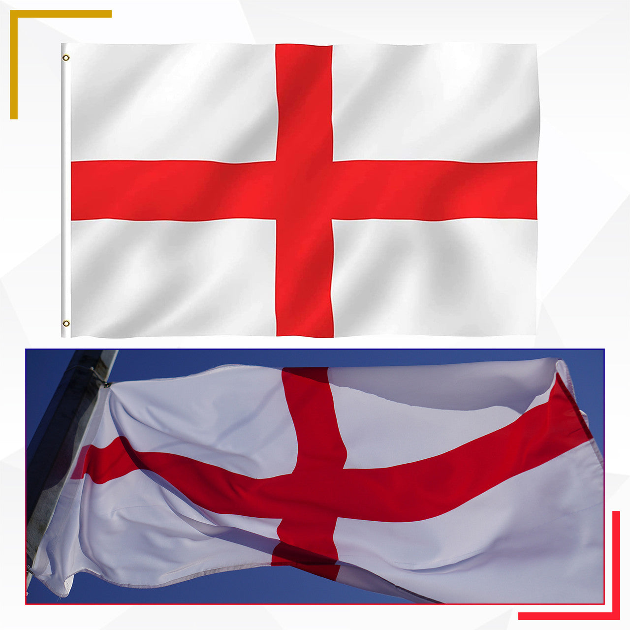 England Flag with Eyelets - 5ft x 3ft