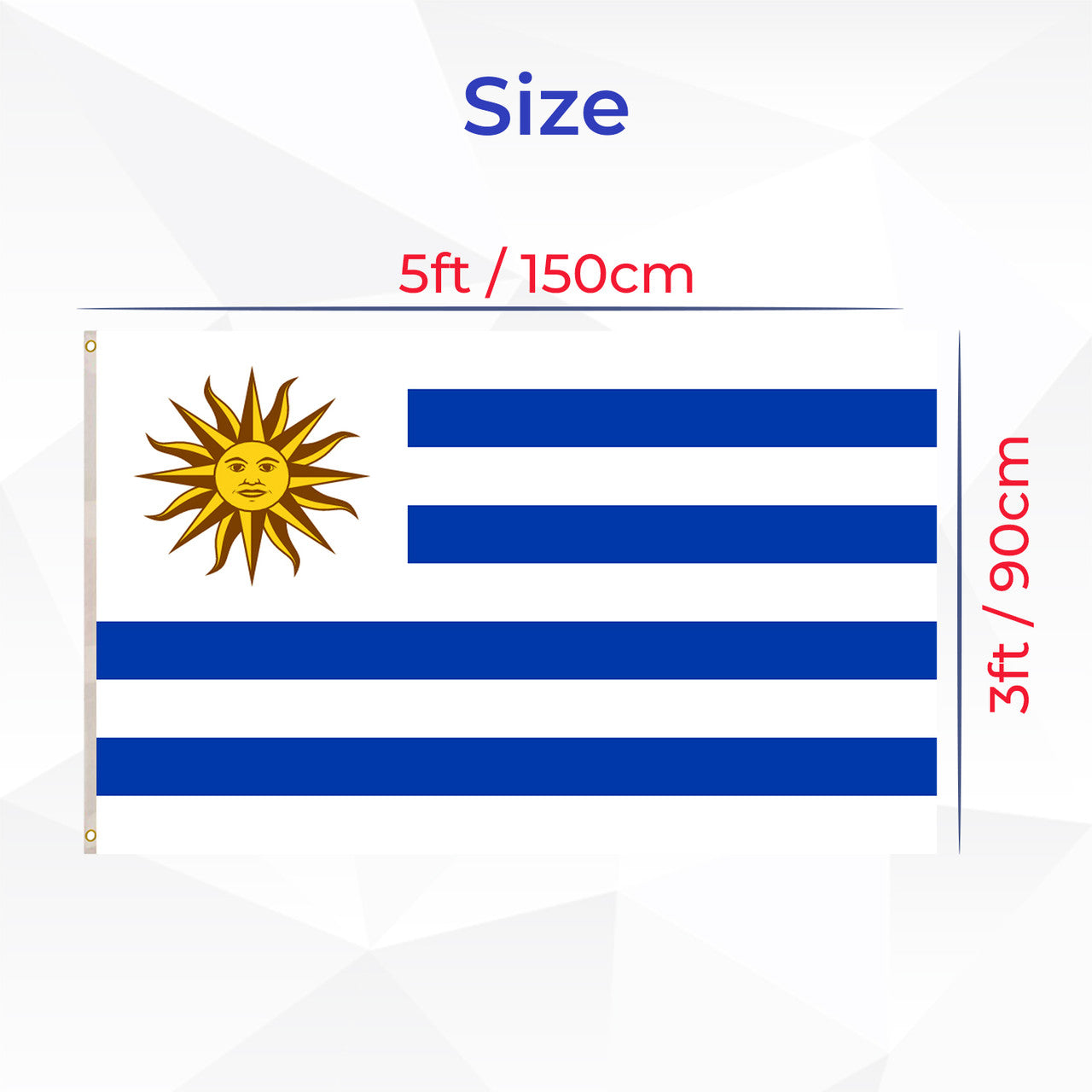Uruguay Flag - 5x3ft