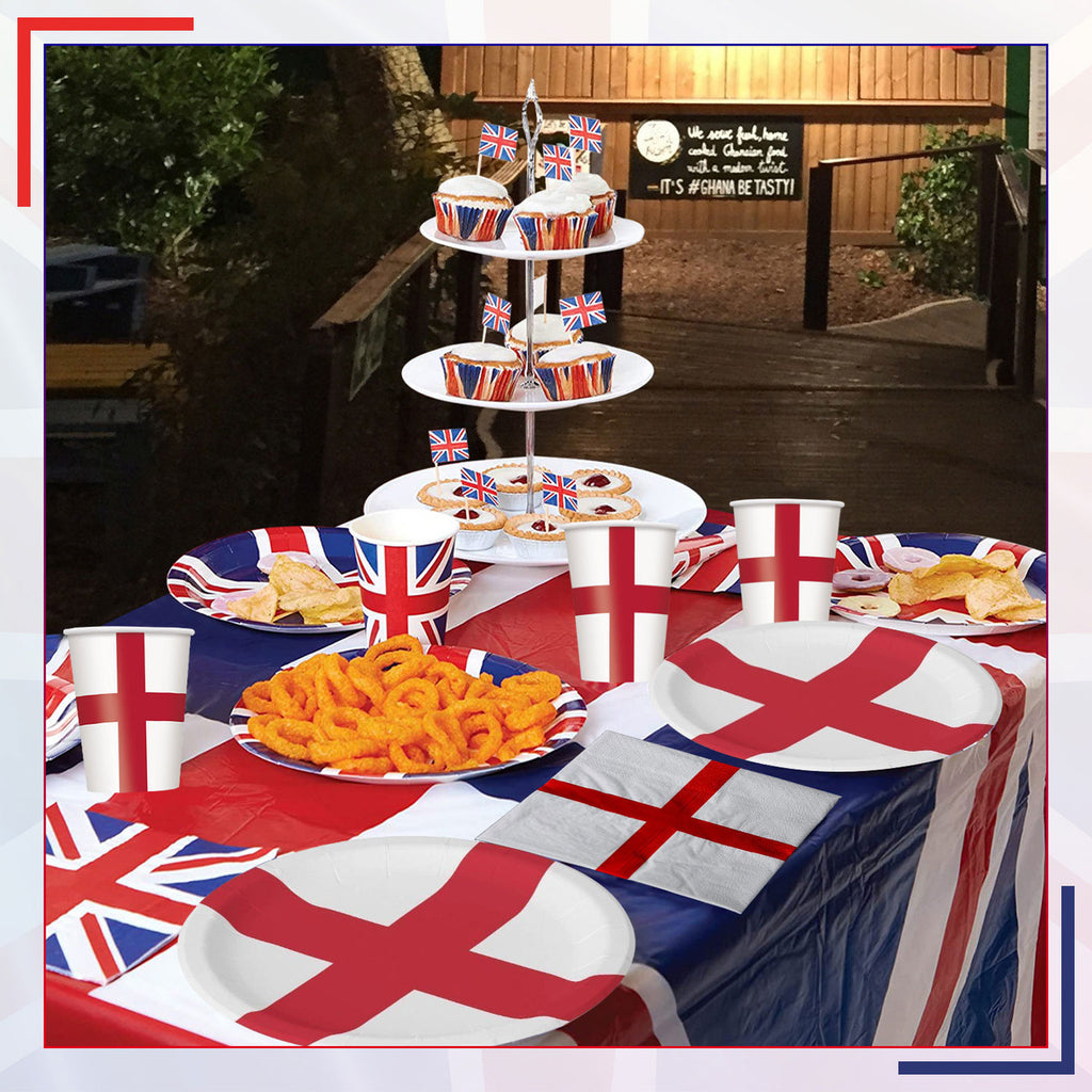 England Flag Party Plates - 10pcs
