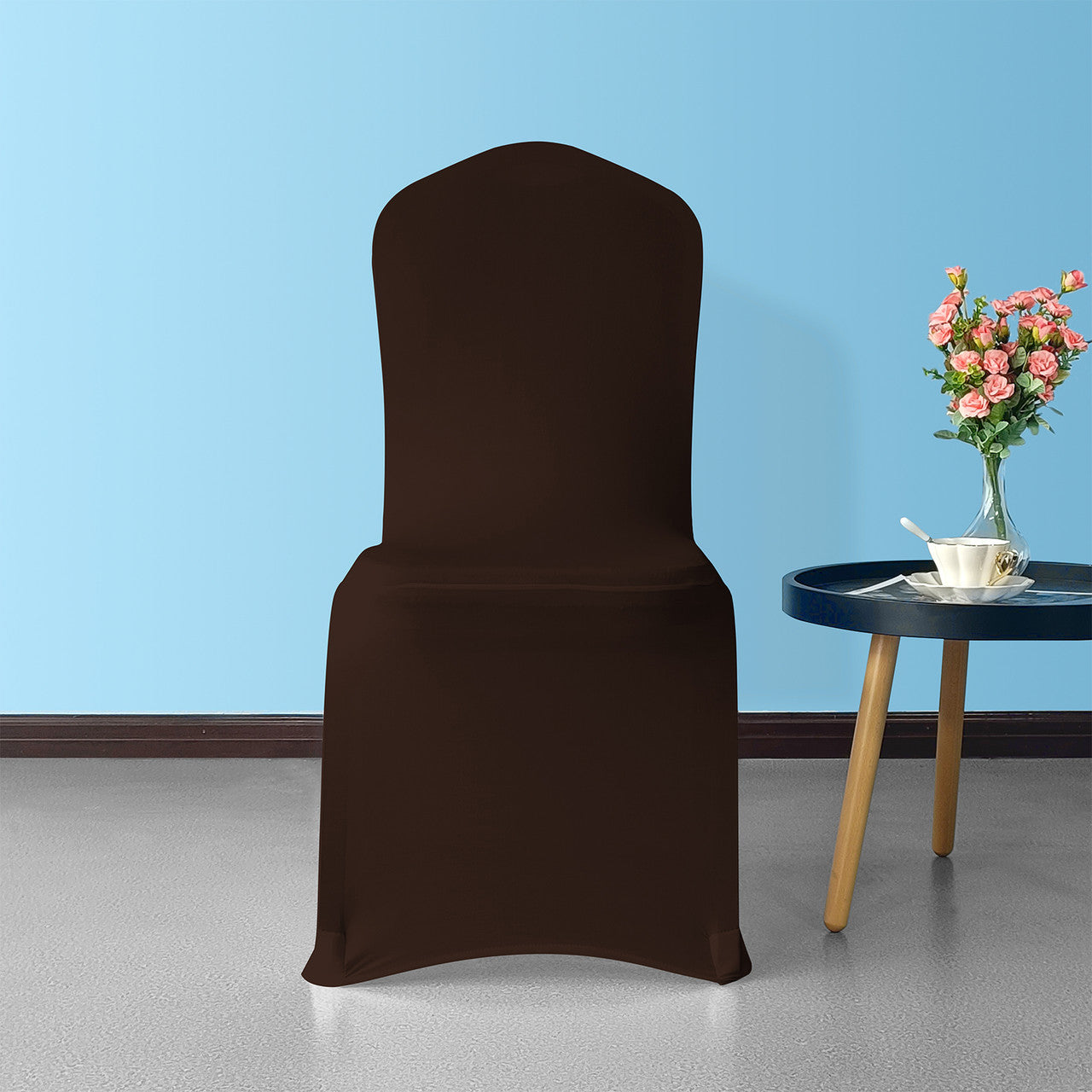 Flat Stretch Chair Cover - Chocolate