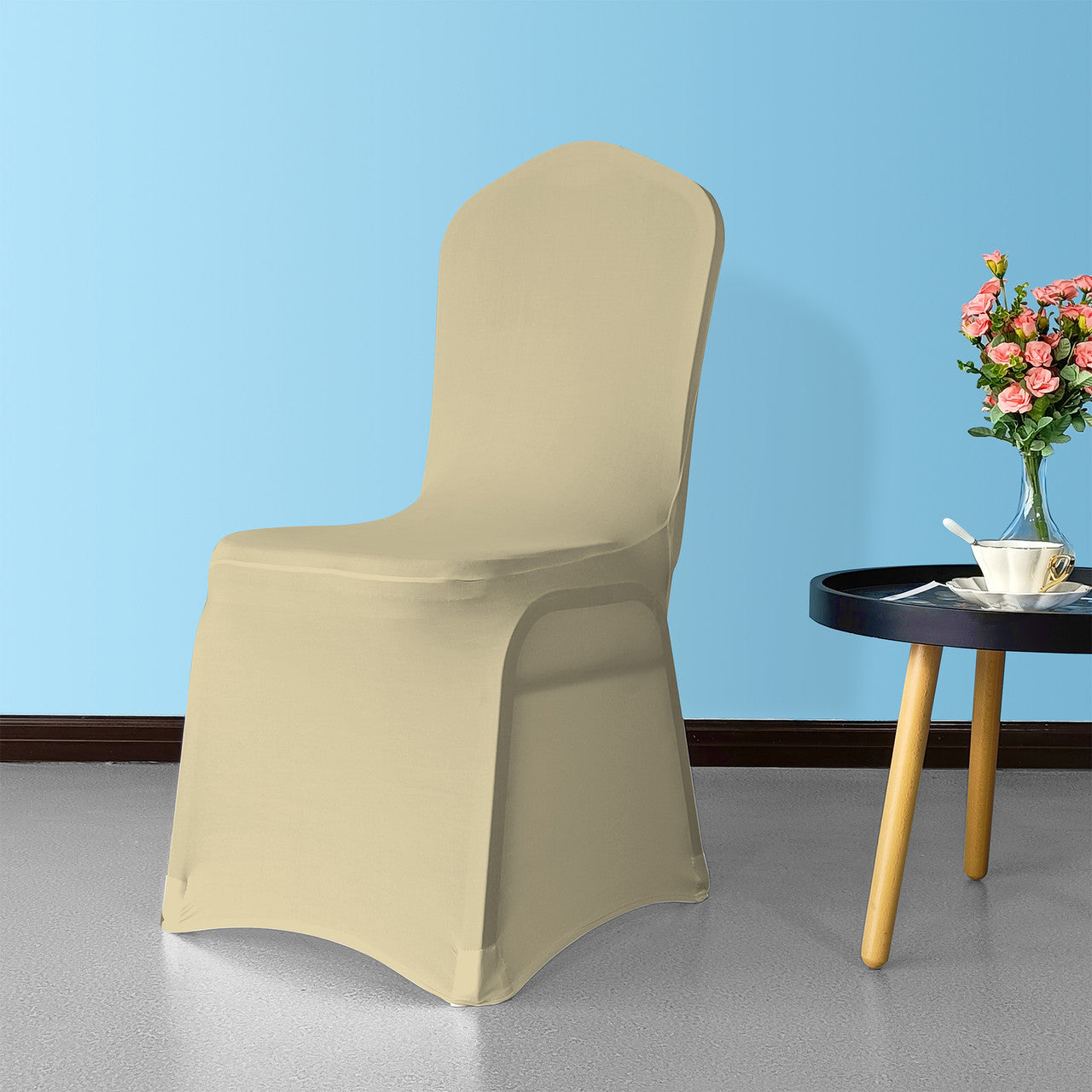 Flat Stretch Chair Cover - Champagne